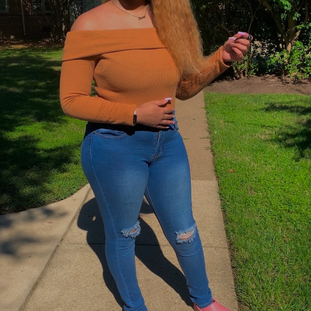 Off the shoulder body suit